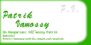 patrik vamossy business card